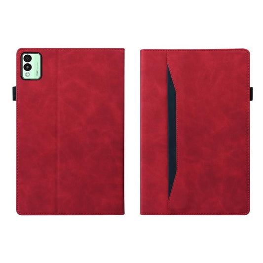 For Tecno Megapad 11 2024 Splicing Shockproof Leather Tablet Case(Red) by bashfashion