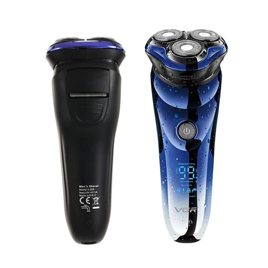 VGR V-305 Rotating Three-blade IPX7 Men Electric Shaver(Blue) by VGR