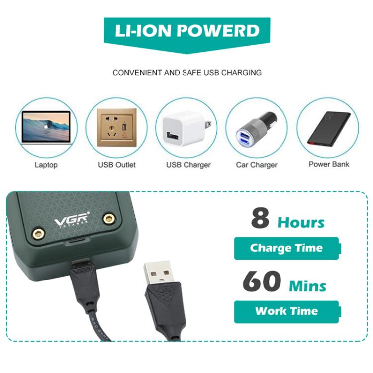 VGR V-353 Floating Cuttter Head Portable Electric Shaver(Black) by VGR