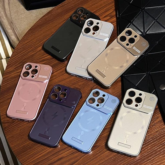 For iPhone 14 Frameless Aromatherapy MagSafe Magnetic PC Phone Case(Gold) by bashfashion