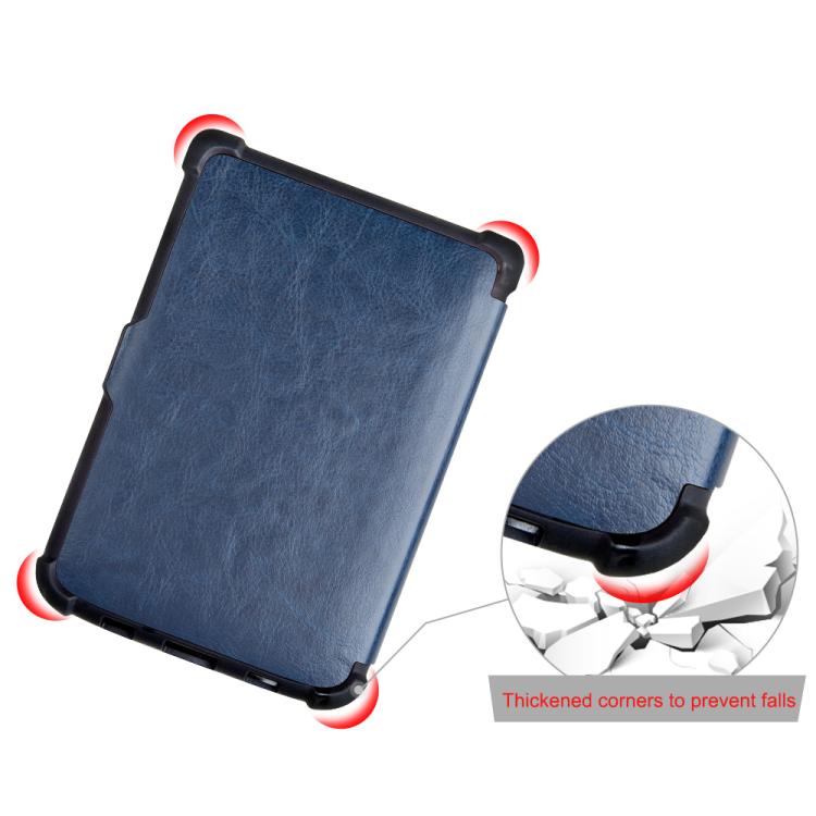 For Pocketbook B606 628 633 632 627 616 Crazy Horse Texture TPU Leather Smart Tablet Case(Black) by bashfashion