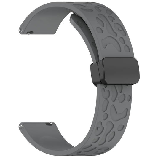 22mm Kalebol Universal Leopard Print Magnetic Folding Buckle Silicone Strap(Space Grey) by Kalebol