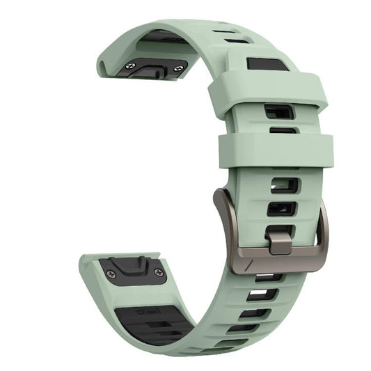 For Garmin 22mm Kalebol Two-color Silicone Strap(Mint Green Black) by Kalebol