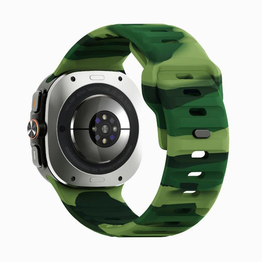 For Samsung Galaxy Watch Ultra 47mm / Ultra 2025 Kalebol Wave Reverse Buckle Silicone Strap(Army Green Camouflage) by Kalebol