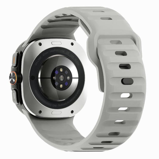 For Samsung Galaxy Watch Ultra 47mm / Ultra 2025 Kalebol Wave Reverse Buckle Silicone Strap(Light Grey) by Kalebol