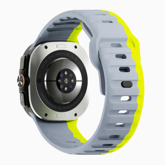 For Samsung Galaxy Watch Ultra 47mm / Ultra 2025 Kalebol Wave Reverse Buckle Silicone Strap(Wild Path Grey Green) by Kalebol