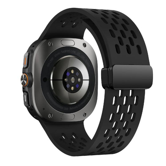 For Samsung Galaxy Watch Ultra 47mm / Ultra 2025 Kalebol Mesh Magnetic Silicone Watch Strap(Black) by Kalebol