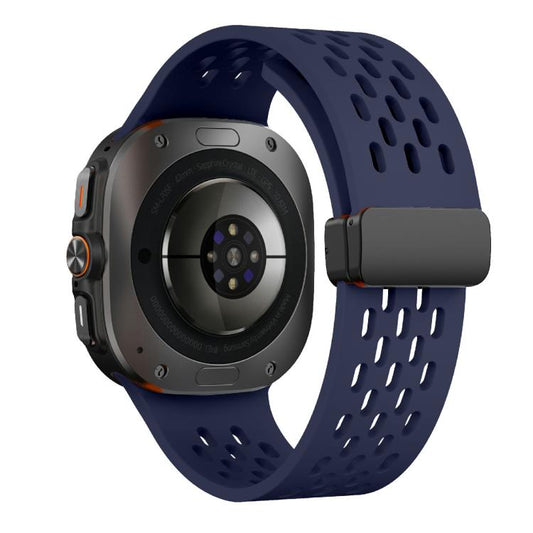 For Samsung Galaxy Watch Ultra 47mm / Ultra 2025 Kalebol Mesh Magnetic Silicone Watch Strap(Blue) by Kalebol