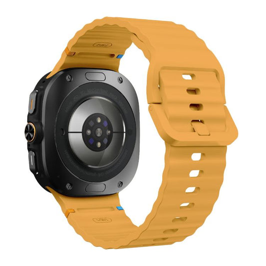 For Samsung Galaxy Watch Ultra 47mm / Ultra 2025 Kalebol Wave Stitching Silicone Strap(Yellow) by Kalebol