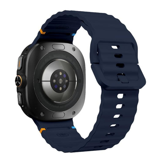 For Samsung Galaxy Watch Ultra 47mm / Ultra 2025 Kalebol Wave Stitching Silicone Strap(Midnight Blue) by Kalebol