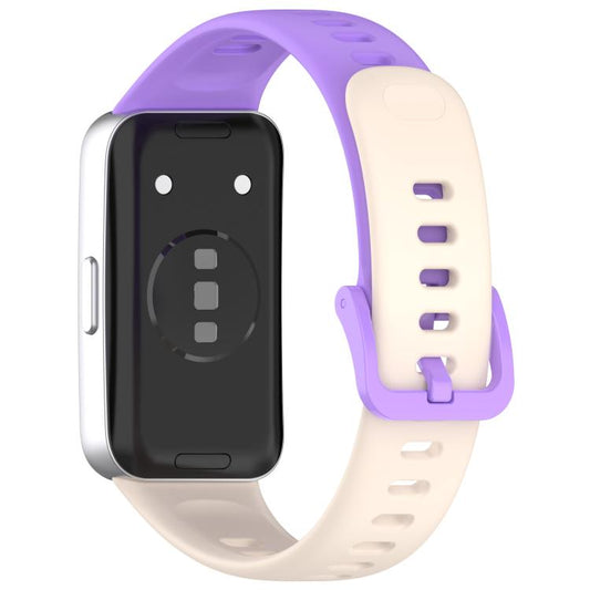 For Huawei Band 10 / 9 / 8 Kalebol Colorful Buckle Silicone Watch Strap(Short Purple + Long Starlight) by Kalebol