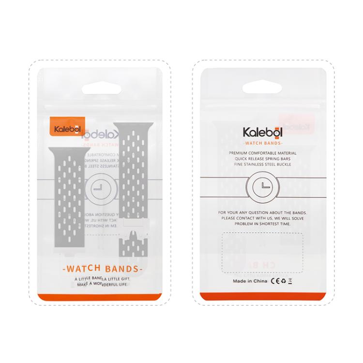 For Apple Watch 46mm / 49mm / 45mm / 44mm Kalebol Mesh Silver Umbrella Buckle Silicone Strap(Milk Tea) by Kalebol