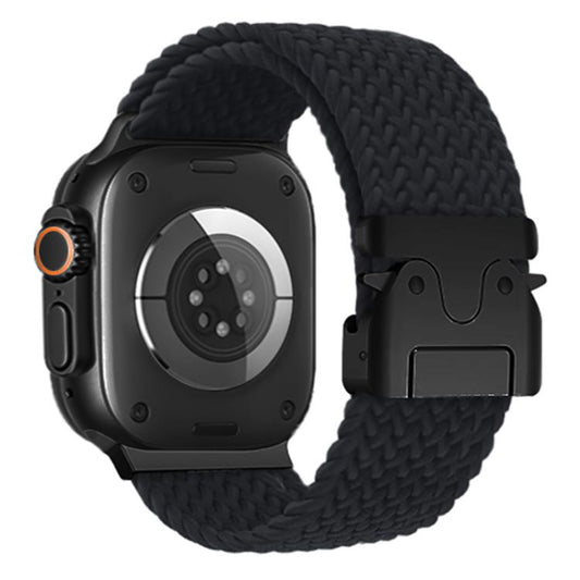For Apple Watch 42mm / 41mm / 40mm / 38mm Kalebol Wide Umbrella Braided Strap(Black) by Kalebol
