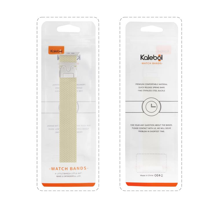 For Apple Watch 42mm / 41mm / 40mm / 38mm Kalebol Wide Umbrella Braided Strap(Yellow Green) by Kalebol