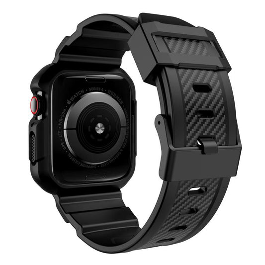 For Apple Watch Ultra 2 / 1 49mm VIETAO Carbon Fiber Silicone Strap(Black) by VIETAO