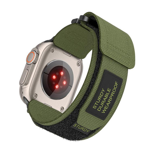 For Apple Watch 46mm / 49mm / 45mm / 44mm Kalebol Simple Two Section Nylon Strap(Army Green) by Kalebol