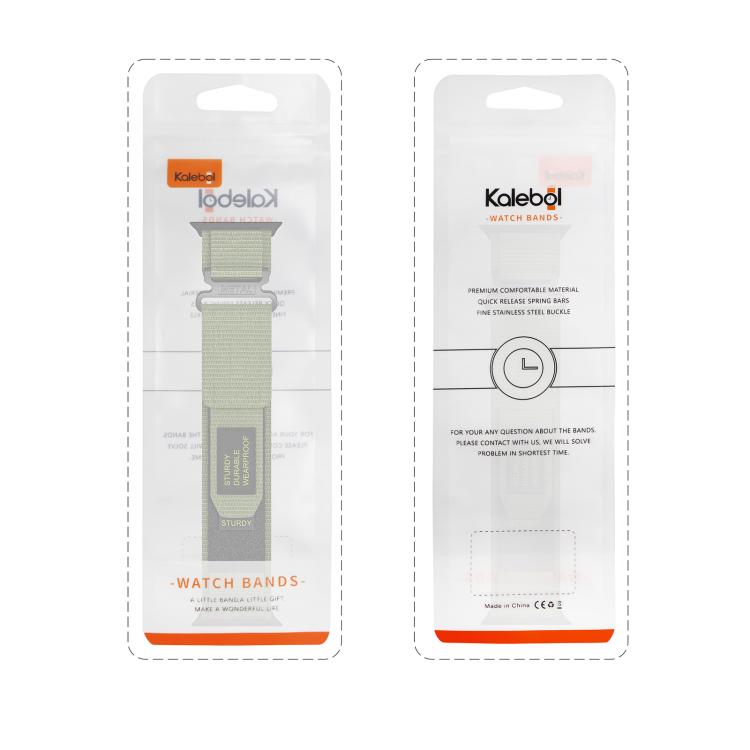 For Apple Watch 46mm / 49mm / 45mm / 44mm Kalebol Simple Two Section Nylon Strap(Black) by Kalebol
