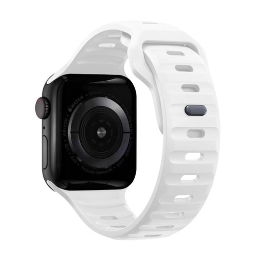 For Apple Watch 46mm / 49mm / 45mm / 44mm Kalebol Sport Silicone Strap(White) by Kalebol