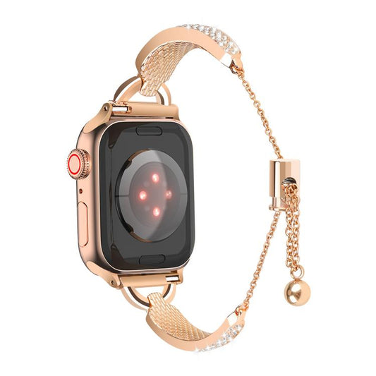 For Apple Watch 42mm / 41mm / 40mm / 38mm Kalebol Stone Curved Zinc Alloy Strap(Rose Pink) by Kalebol