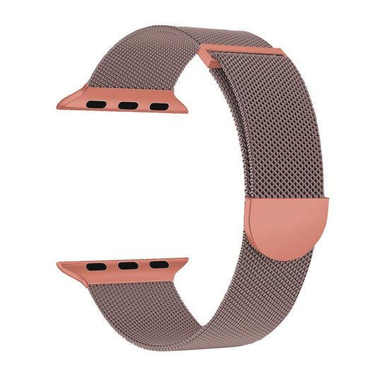 For Apple Watch 42mm / 41mm / 40mm / 38mm Kalebol Semi-round Tail Milan Stainless Steel Strap(Pink Orange) by Kalebol