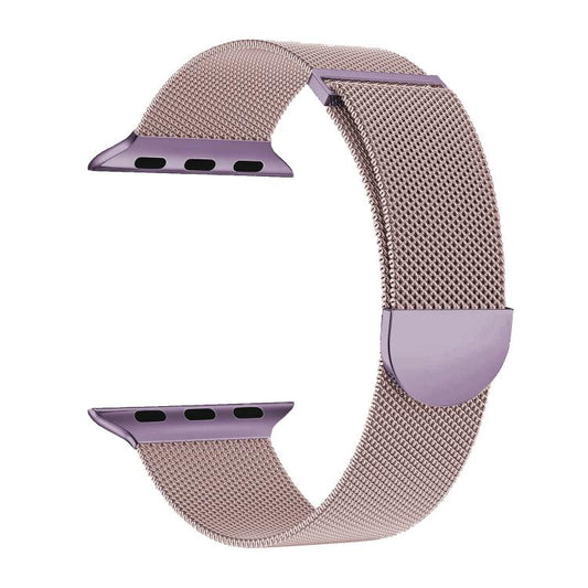 For Apple Watch 42mm / 41mm / 40mm / 38mm Kalebol Semi-round Tail Milan Stainless Steel Strap(Pink Purple) by Kalebol