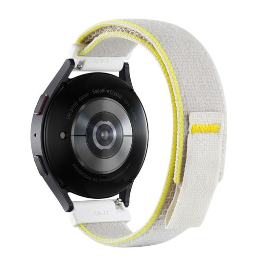 Kalebol 22mm Universal Nylon Loop Fastener Watch Band(Yellow White) by Kalebol