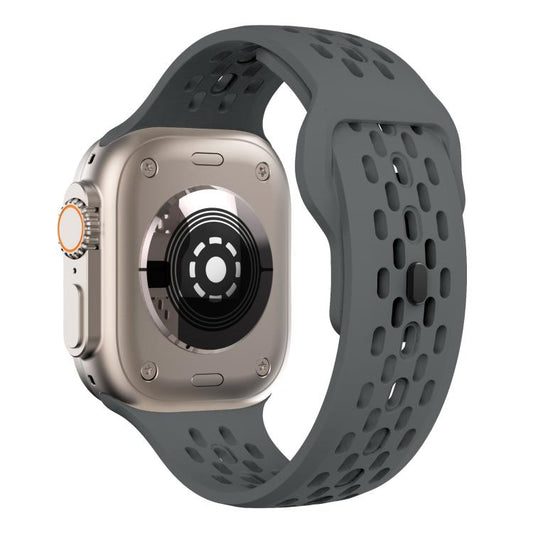 For Apple Watch 46mm / 49mm / 45mm / 44mm Kalebol Mesh Reverse Buckle Silicone Strap(Dark Grey) by Kalebol