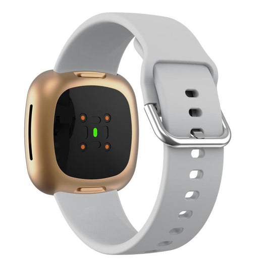 Kalebol Pin Buckle Silicone Watch Band For Fitbit Versa 3 / 4(Grey) by Kalebol