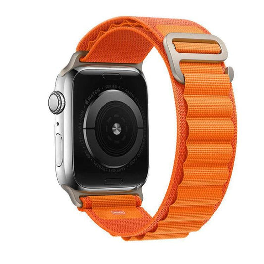 For Apple Watch 46mm / 49mm / 45mm / 44mm Kalebol Aline Nylon Loop Watch Band(Orange) by Kalebol