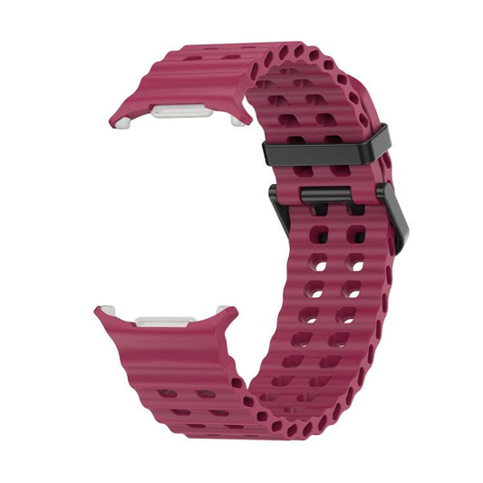 For Samsung Galaxy Watch Ultra 47mm / Ultra 2025 Kalebol Porous Breathable Silicone Watch Band(Wine Red) by Kalebol