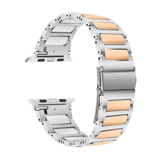 For Apple Watch 42mm / 41mm / 40mm / 38mm Kalebol Tooling Metal Zinc Alloy Watch Band(Silver Rose Gold) by Kalebol