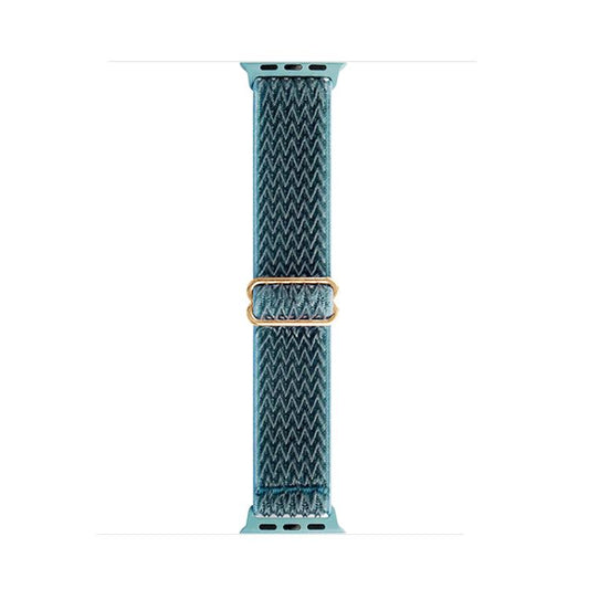 For Apple Watch 46mm / 49mm / 45mm / 44mm Kalebol Eight Buckle Wavy Braided Nylon Watch Band(Emerald Green) by Kalebol