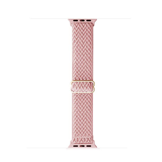For Apple Watch 46mm / 49mm / 45mm / 44mm Kalebol Eight Buckle Wavy Braided Nylon Watch Band(Pink) by Kalebol