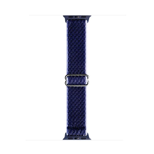 For Apple Watch 46mm / 49mm / 45mm / 44mm Kalebol Eight Buckle Wavy Braided Nylon Watch Band(Navy Blue) by Kalebol