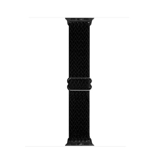 For Apple Watch 46mm / 49mm / 45mm / 44mm Kalebol Eight Buckle Wavy Braided Nylon Watch Band(Black) by Kalebol