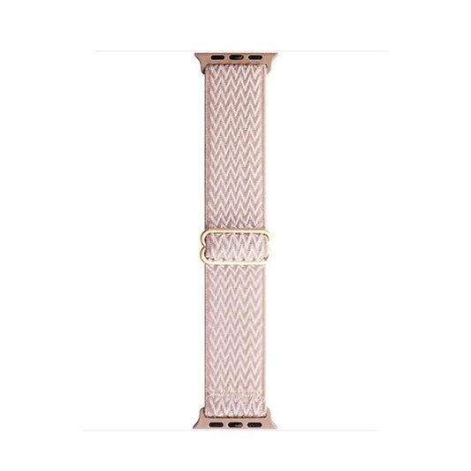 For Apple Watch 46mm / 49mm / 45mm / 44mm Kalebol Eight Buckle Wavy Braided Nylon Watch Band(Rose Pink) by Kalebol