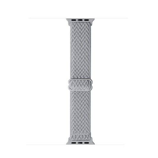 For Apple Watch 46mm / 49mm / 45mm / 44mm Kalebol Eight Buckle Wavy Braided Nylon Watch Band(Light Grey) by Kalebol