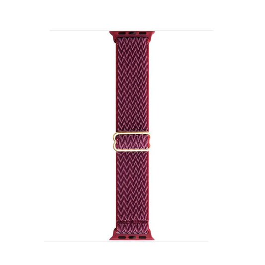 For Apple Watch 42mm / 41mm / 40mm / 38mm Kalebol Eight Buckle Wavy Braided Nylon Watch Band(Wine Red) by Kalebol