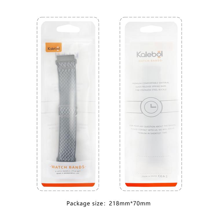 For Apple Watch 46mm / 49mm / 45mm / 44mm Kalebol Eight Buckle Wavy Braided Nylon Watch Band(Black Grey) by Kalebol