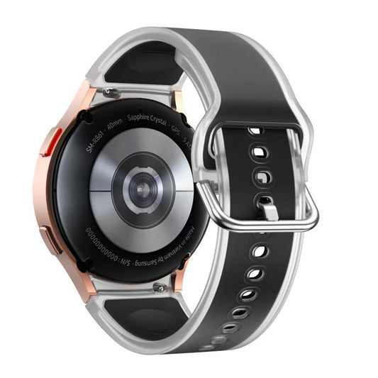 For Samsung Galaxy Watch 7 / 6 / 5 / 4 Kalebol Glacier Transparent Silicone Watch Band(Black) by Kalebol