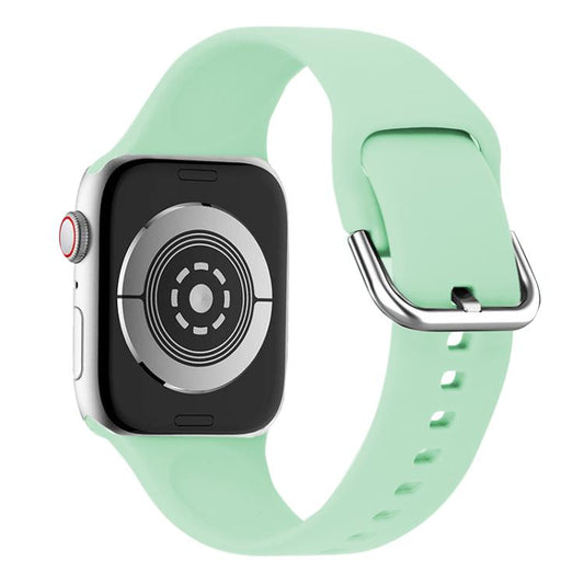 For Apple Watch 46mm / 49mm / 45mm / 44mm Kalebol Metal Pin Buckle Silicone Watch Band(Cyan) by Kalebol