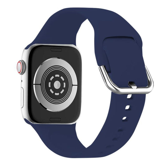 For Apple Watch 46mm / 49mm / 45mm / 44mm Kalebol Metal Pin Buckle Silicone Watch Band(Dark Blue) by Kalebol