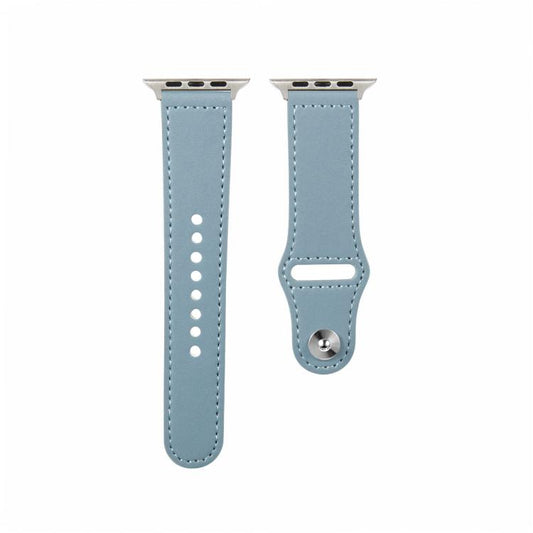 For Apple Watch 42mm / 41mm / 40mm / 38mm Kalebol Large Stud Buckle Leather Watch Band(Haze Blue) by Kalebol