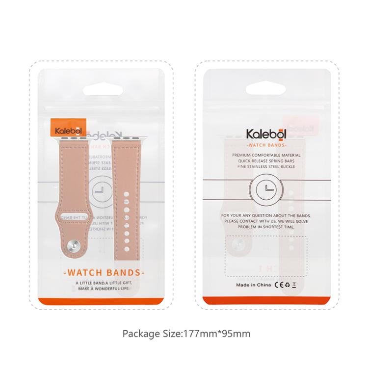 For Apple Watch 42mm / 41mm / 40mm / 38mm Kalebol Large Stud Buckle Leather Watch Band(Grey) by Kalebol
