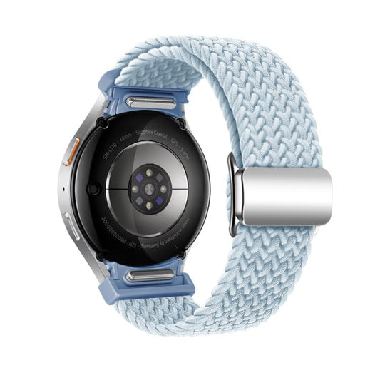 For Samsung Galaxy Watch 5 Pro / 6 / 7 Kalebol Button Braided Loop Magnetic Buckle Watch Band(Fog Blue) by Kalebol