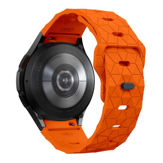 For Samsung Galaxy Watch 4 / 5 / 6 Kalebol Football Pattern Reverse Buckle Silicone Strap(Orange) by Kalebol