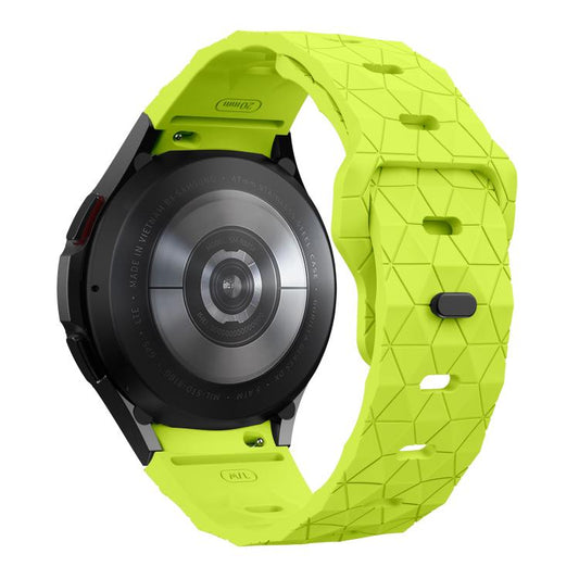 For Samsung Galaxy Watch 4 / 5 / 6 Kalebol Football Pattern Reverse Buckle Silicone Strap(Lime Green) by Kalebol