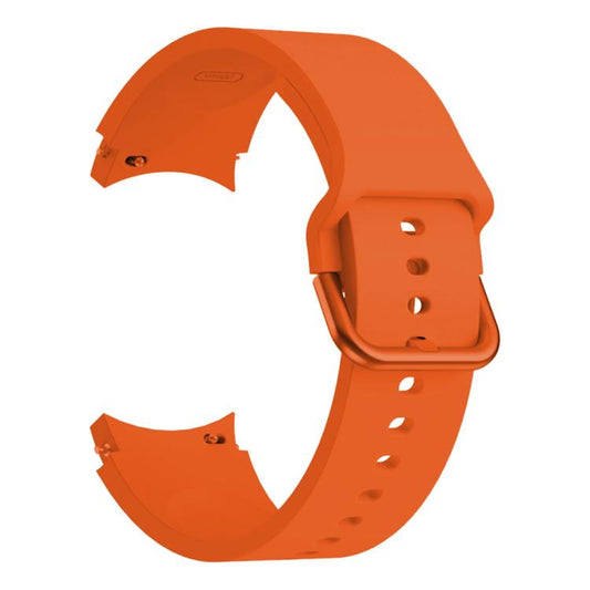 For Samsung Galaxy Watch 7 / 6 / 5 / 4 Kalebol Metal Pin Buckle Silicone Watch Band(Orange) by Kalebol