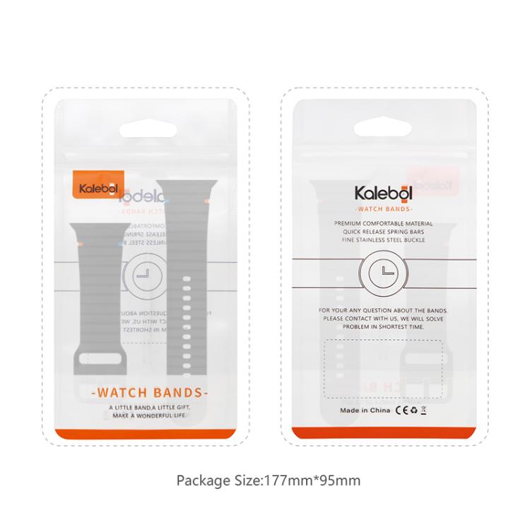 For Apple Watch 46mm / 49mm / 45mm / 44mm Kalebol Wavy Grain Stitched Silicone Watch Band(Sand Pink) by Kalebol