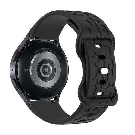 18mm Kalebol Leopard Print Butterfly Buckle Silicone Watch Band(Black) by Kalebol